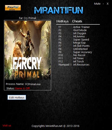 far cry primal trainer|far cry primal trainer 1.3.3.